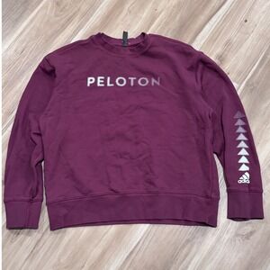 Peloton Adidas Burgundy Crewneck Sweatshirt Athletic Athleisure XL u2